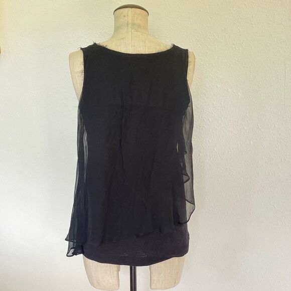 Elizabeth and James Sheer Layered Sleeveless Tank Top Size XS - Picture 4 of 5